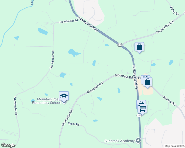 map of restaurants, bars, coffee shops, grocery stores, and more near 1025 Liberty Springs Drive in Woodstock
