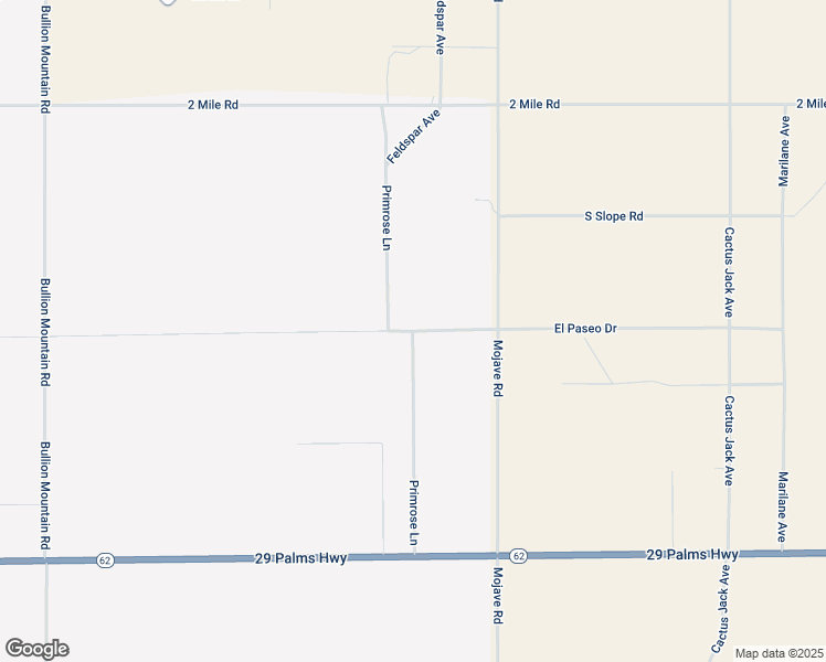 map of restaurants, bars, coffee shops, grocery stores, and more near Primrose Lane in Twentynine Palms