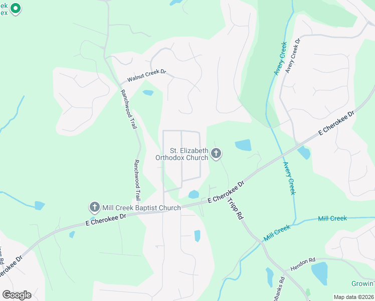 map of restaurants, bars, coffee shops, grocery stores, and more near 218 Little Brook Lane in Woodstock