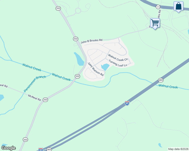 map of restaurants, bars, coffee shops, grocery stores, and more near 89 Darling Lane in Pendergrass