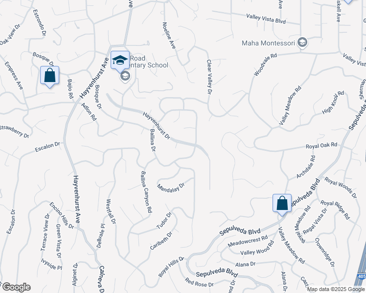 map of restaurants, bars, coffee shops, grocery stores, and more near 4053 Hayvenhurst Drive in Los Angeles