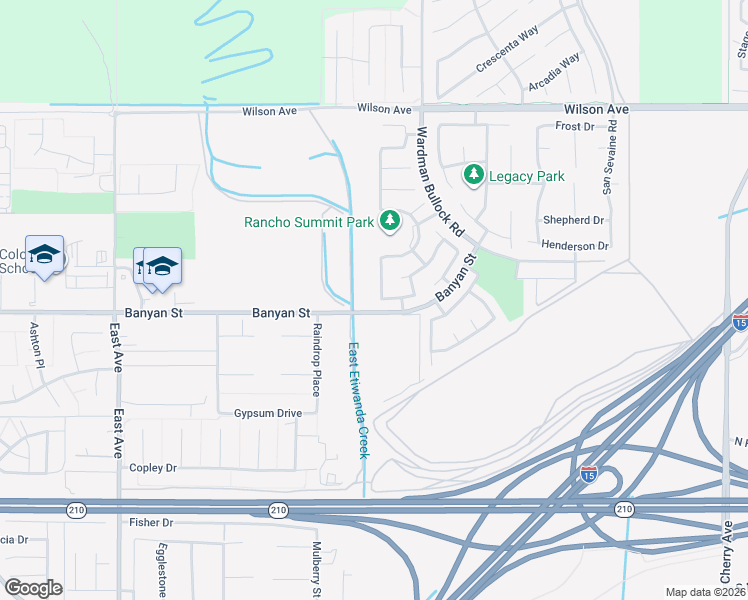map of restaurants, bars, coffee shops, grocery stores, and more near 6072 Blossom Place in Rancho Cucamonga