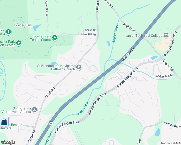 map of restaurants, bars, coffee shops, grocery stores, and more near 4720 Shiloh Springs Road in Cumming