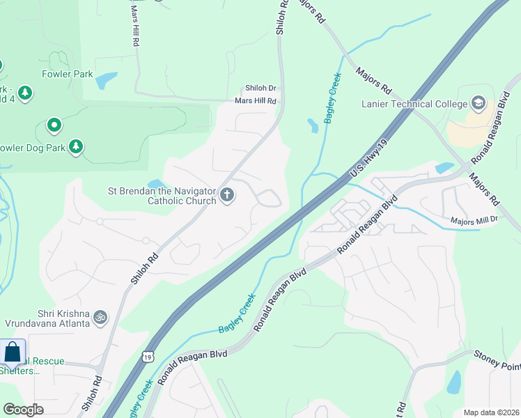 map of restaurants, bars, coffee shops, grocery stores, and more near 4720 Shiloh Springs Road in Cumming