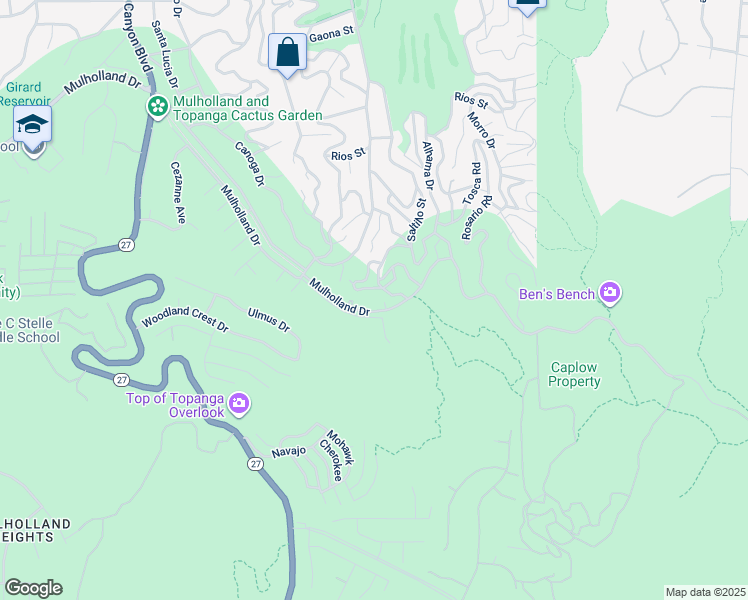 map of restaurants, bars, coffee shops, grocery stores, and more near 21248 Escondido Street in Los Angeles