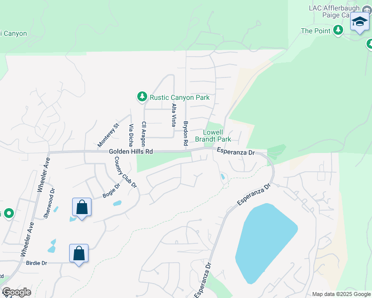 map of restaurants, bars, coffee shops, grocery stores, and more near 6100 Brydon Road in La Verne