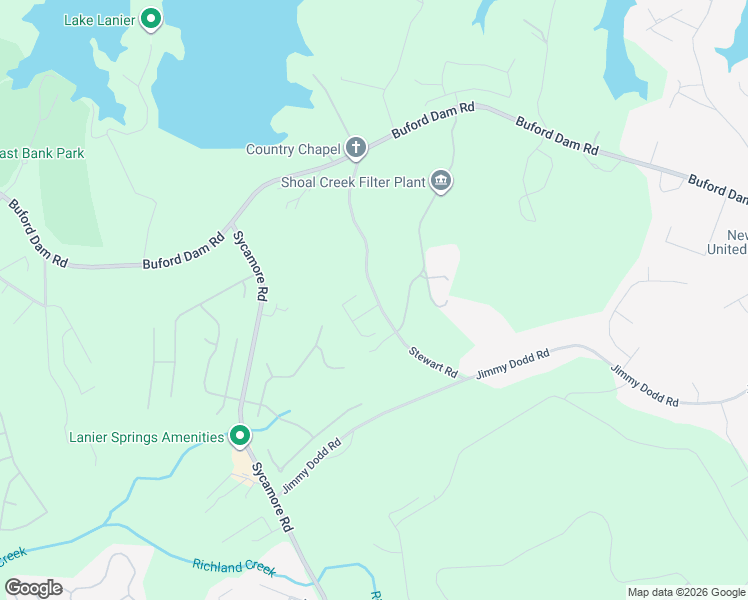 map of restaurants, bars, coffee shops, grocery stores, and more near 6348 Stewart Ridge Walk in Buford