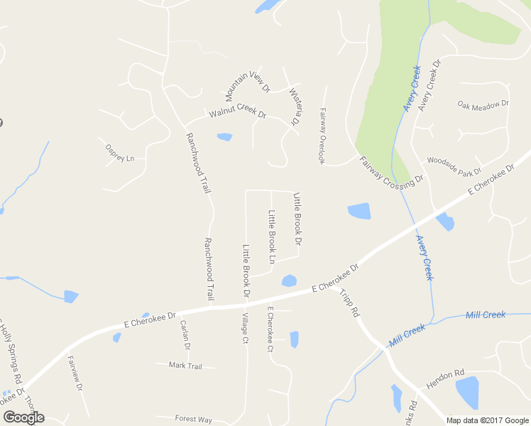 map of restaurants, bars, coffee shops, grocery stores, and more near 227 Little Brook Lane in Woodstock