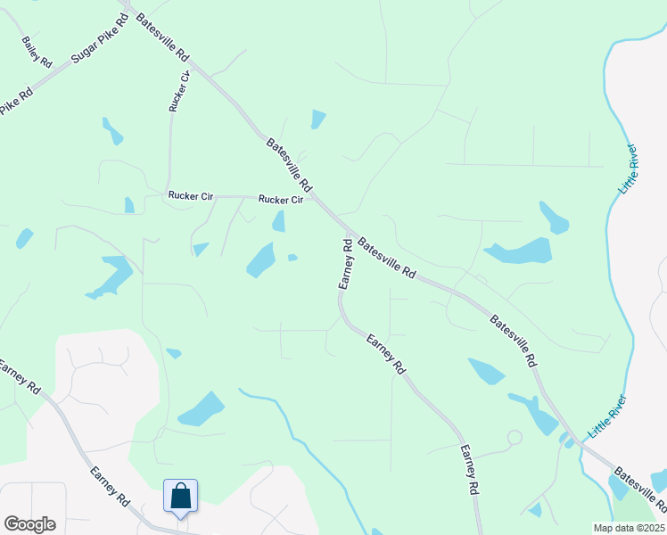 map of restaurants, bars, coffee shops, grocery stores, and more near 3984 Earney Road in Woodstock