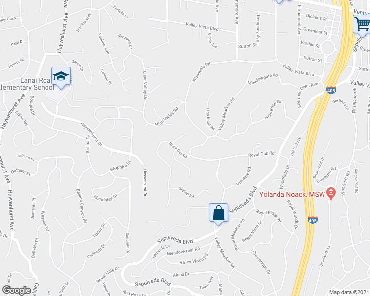 map of restaurants, bars, coffee shops, grocery stores, and more near 4009 Valley Meadow Road in Los Angeles