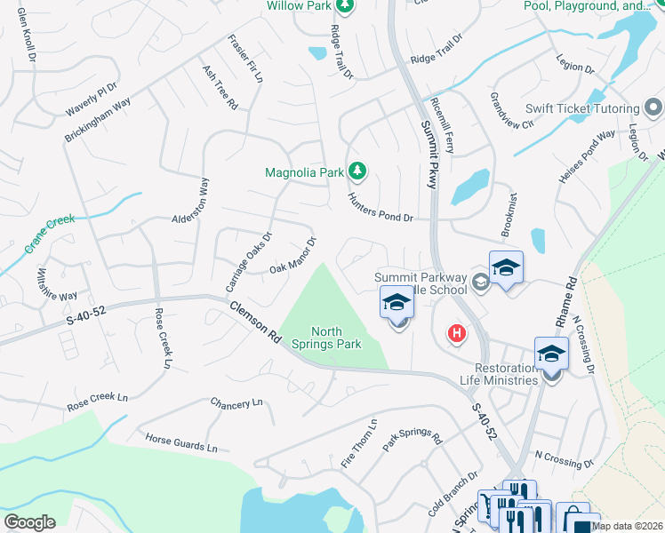 map of restaurants, bars, coffee shops, grocery stores, and more near 241 Curvewood Road in Columbia