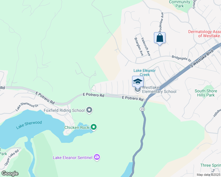 map of restaurants, bars, coffee shops, grocery stores, and more near 1661 Oldcastle Place in Westlake Village