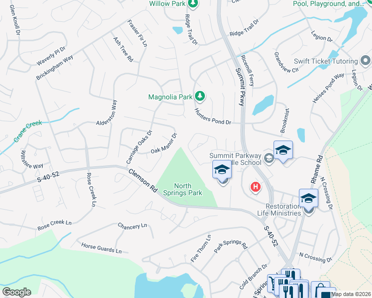 map of restaurants, bars, coffee shops, grocery stores, and more near 241 Curvewood Road in Columbia