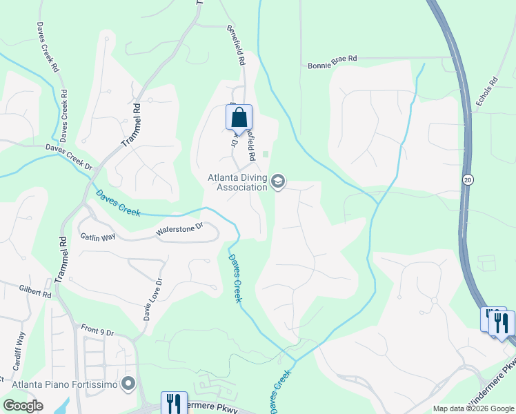 map of restaurants, bars, coffee shops, grocery stores, and more near 2975 Blackstock Dr in Cumming