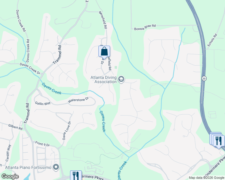 map of restaurants, bars, coffee shops, grocery stores, and more near 2975 Blackstock Drive in Cumming