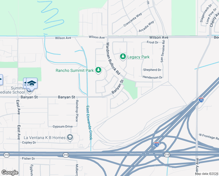 map of restaurants, bars, coffee shops, grocery stores, and more near 13822 Hummingbird Way in Rancho Cucamonga