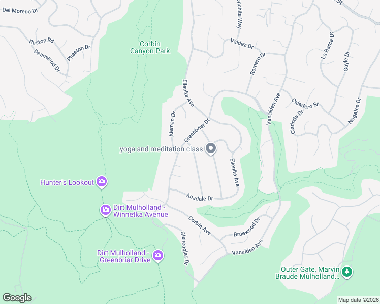 map of restaurants, bars, coffee shops, grocery stores, and more near 4115 Coldstream Terrace in Los Angeles