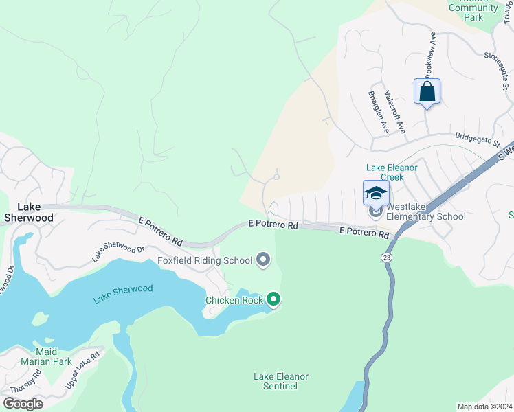 map of restaurants, bars, coffee shops, grocery stores, and more near 1653 Vista Oaks Way in Thousand Oaks