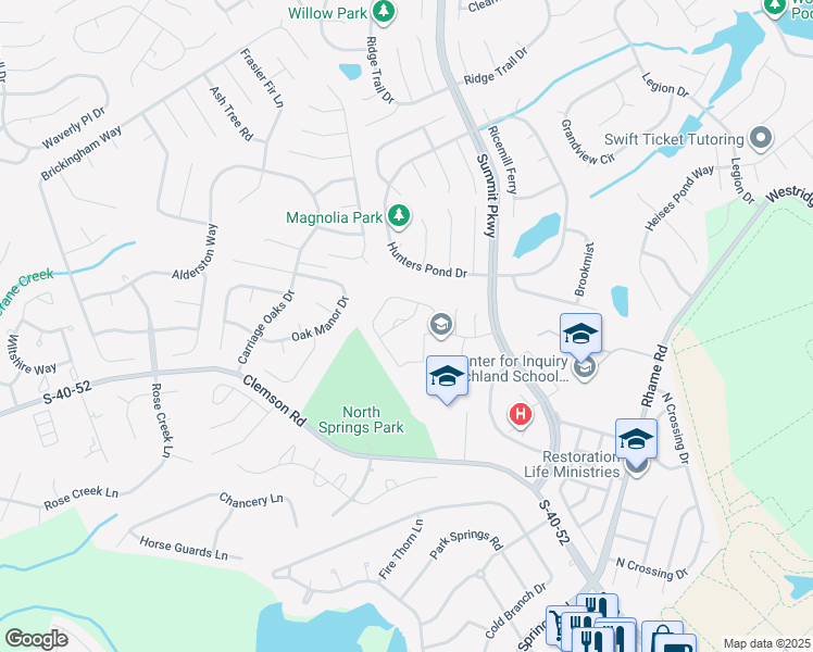 map of restaurants, bars, coffee shops, grocery stores, and more near 21 Gatewood Way in Columbia