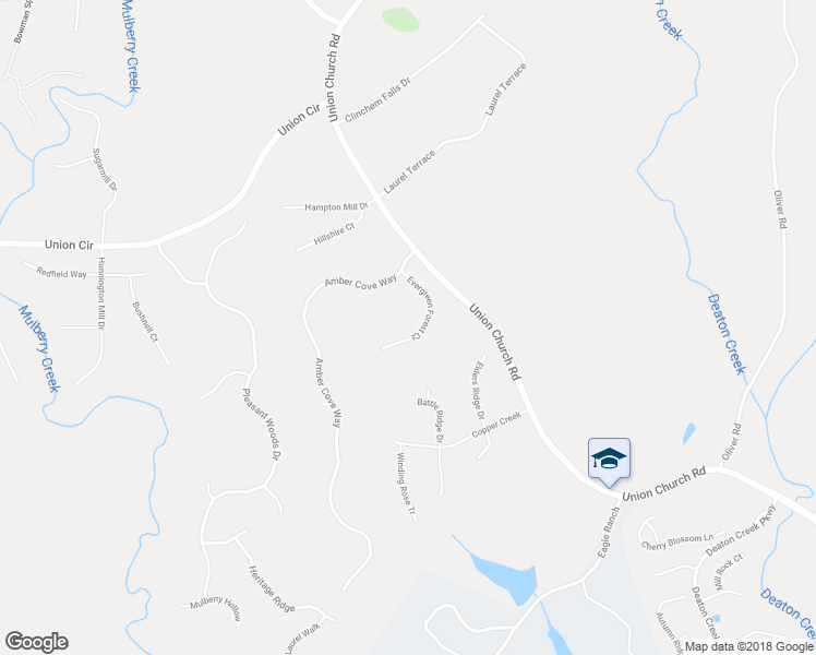 map of restaurants, bars, coffee shops, grocery stores, and more near 5452 Evergreen Forest Court in Flowery Branch