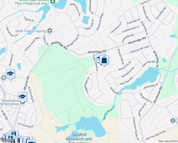 map of restaurants, bars, coffee shops, grocery stores, and more near 1 Wood Turtle Court in Columbia