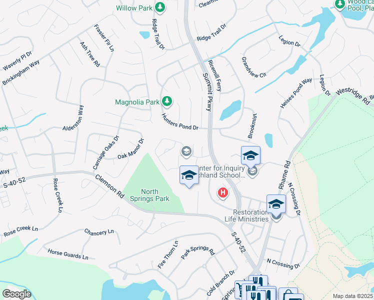 map of restaurants, bars, coffee shops, grocery stores, and more near 7 Trentridge Court in Columbia