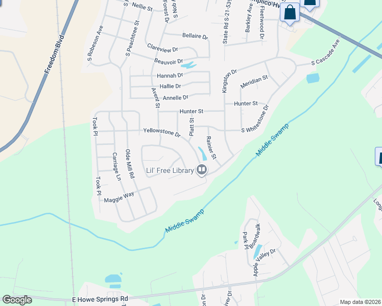 map of restaurants, bars, coffee shops, grocery stores, and more near 1410 Yellowstone Drive in Florence