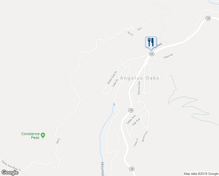 map of restaurants, bars, coffee shops, grocery stores, and more near 6028 Lake Drive in Angelus Oaks