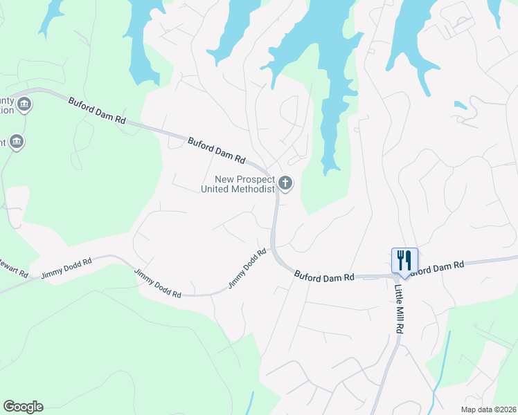 map of restaurants, bars, coffee shops, grocery stores, and more near 2005 Harbor Ridge Court in Buford