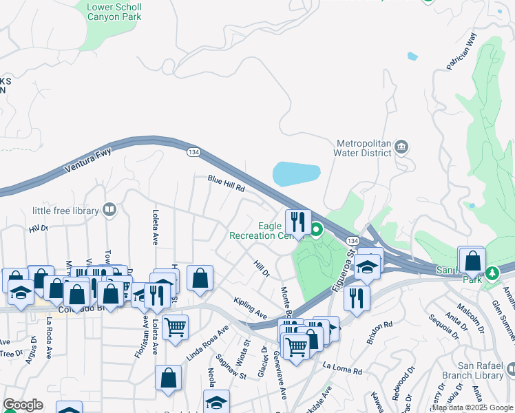 map of restaurants, bars, coffee shops, grocery stores, and more near 1242 Cedaredge Avenue in Los Angeles