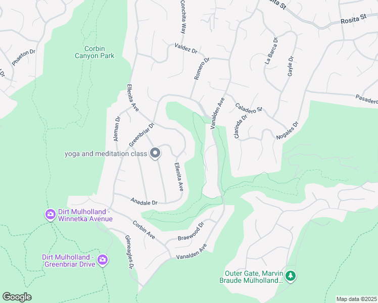 map of restaurants, bars, coffee shops, grocery stores, and more near 4126 Ellenita Avenue in Los Angeles