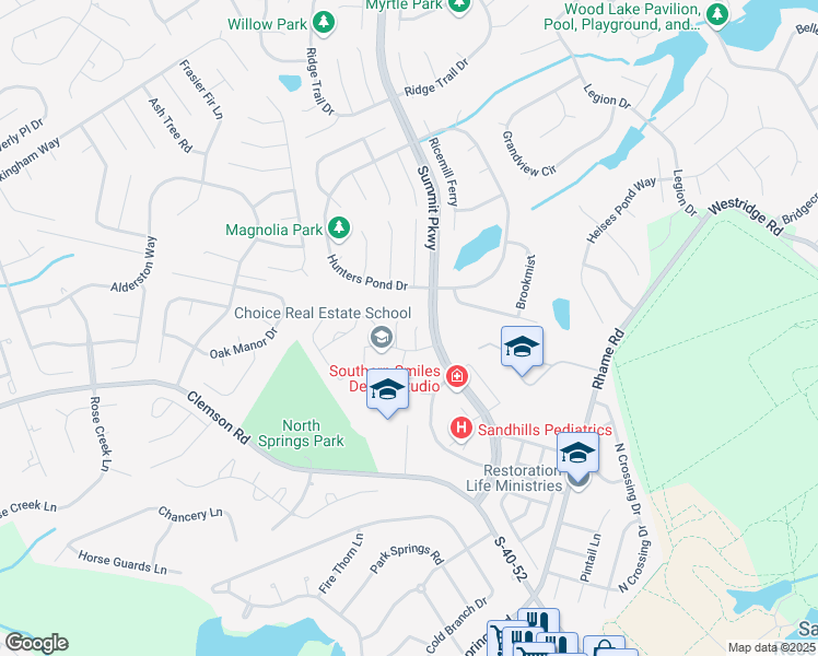 map of restaurants, bars, coffee shops, grocery stores, and more near 15 Pennridge Court in Columbia