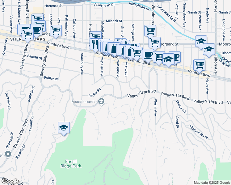 map of restaurants, bars, coffee shops, grocery stores, and more near 4114 Murietta Avenue in Los Angeles