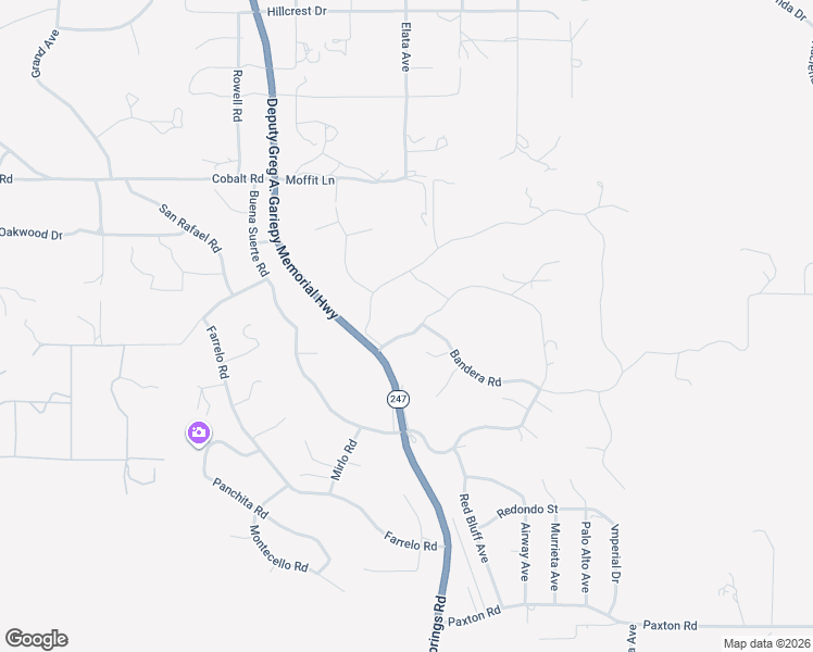 map of restaurants, bars, coffee shops, grocery stores, and more near 57310 San Juan Road in Yucca Valley