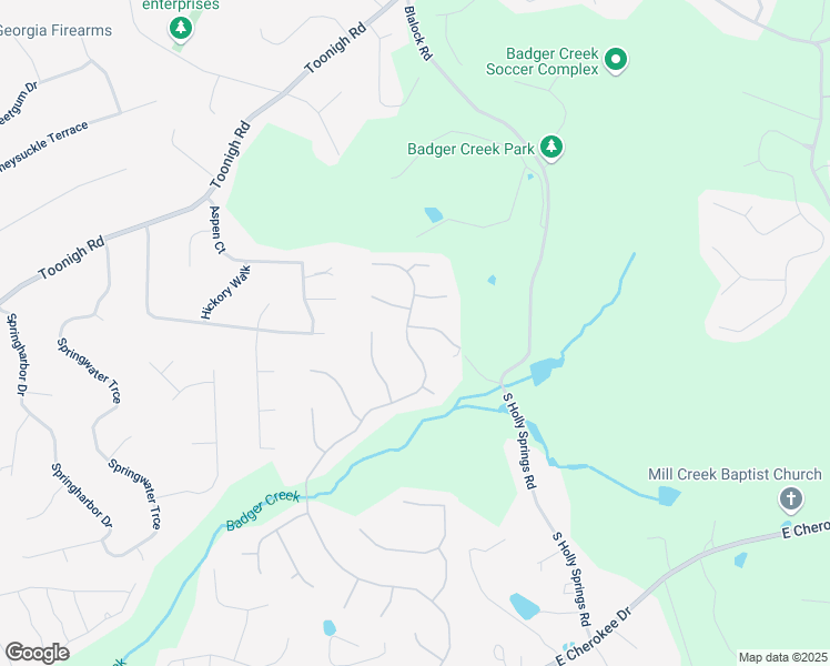 map of restaurants, bars, coffee shops, grocery stores, and more near 226 Highlands Drive in Woodstock