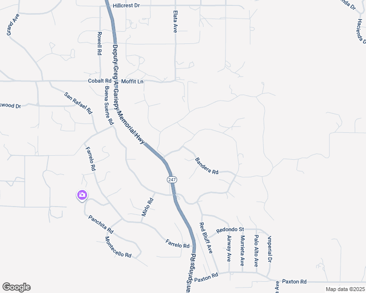 map of restaurants, bars, coffee shops, grocery stores, and more near 57302 Bandera Road in Yucca Valley