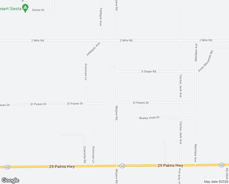 map of restaurants, bars, coffee shops, grocery stores, and more near 6028 Mojave Road in Twentynine Palms