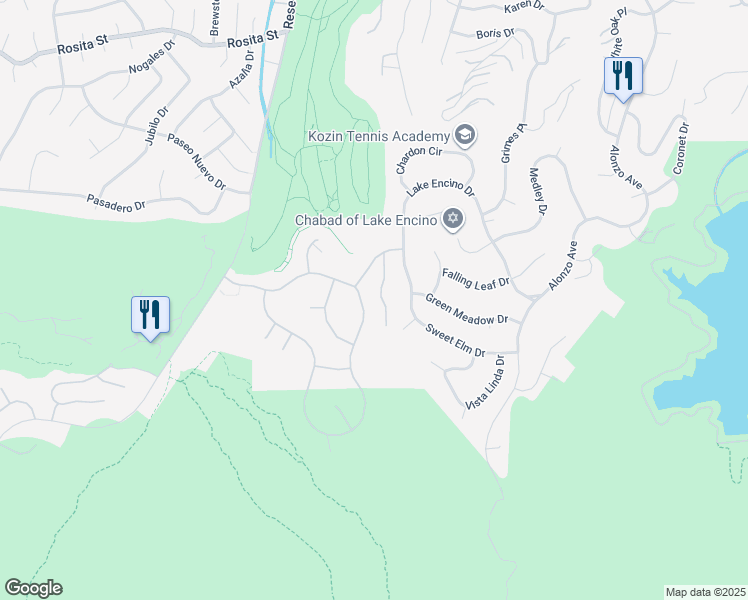 map of restaurants, bars, coffee shops, grocery stores, and more near 4040 Hilton Head Way in Los Angeles