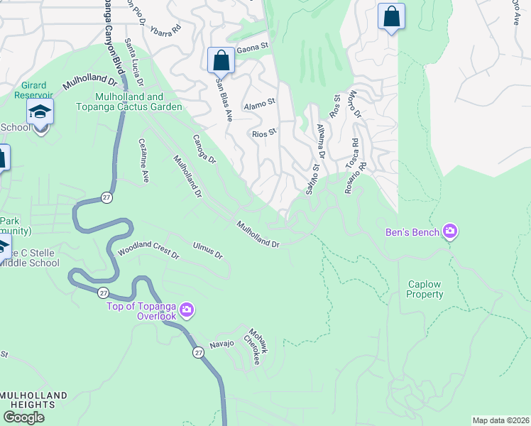 map of restaurants, bars, coffee shops, grocery stores, and more near 4236 Canoga Avenue in Los Angeles