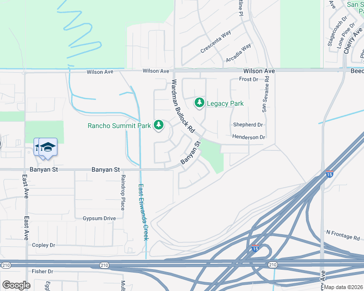 map of restaurants, bars, coffee shops, grocery stores, and more near 13822 Hummingbird Way in Rancho Cucamonga