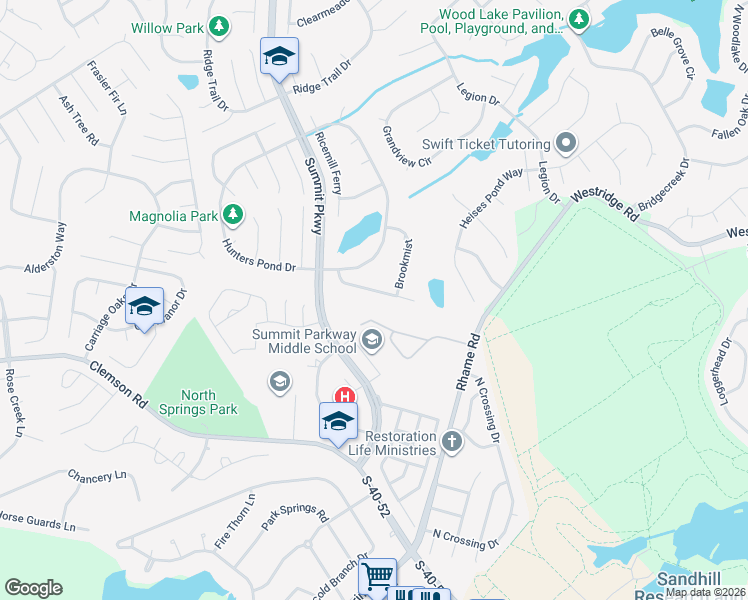 map of restaurants, bars, coffee shops, grocery stores, and more near 20 Piedmont Ridge in Columbia