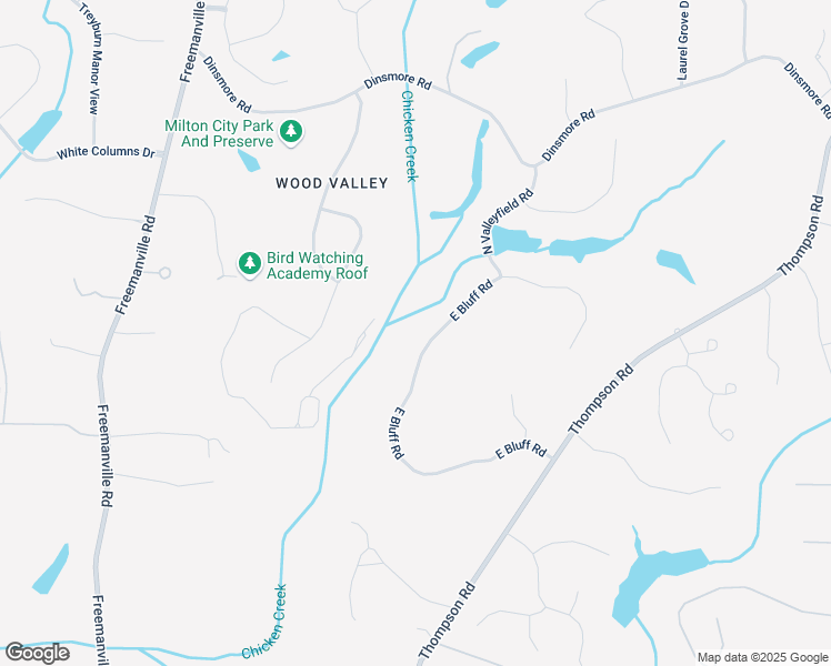 map of restaurants, bars, coffee shops, grocery stores, and more near 14870 East Bluff Road in Alpharetta