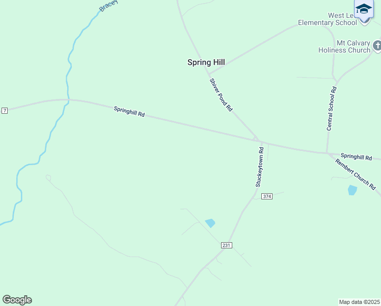 map of restaurants, bars, coffee shops, grocery stores, and more near 4165 Springhill Road in Rembert