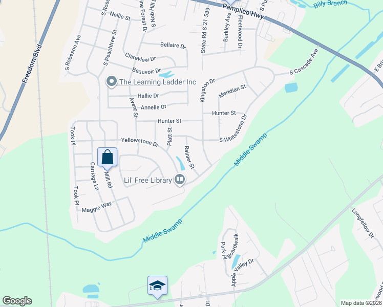 map of restaurants, bars, coffee shops, grocery stores, and more near 2702 Rainier Street in Florence