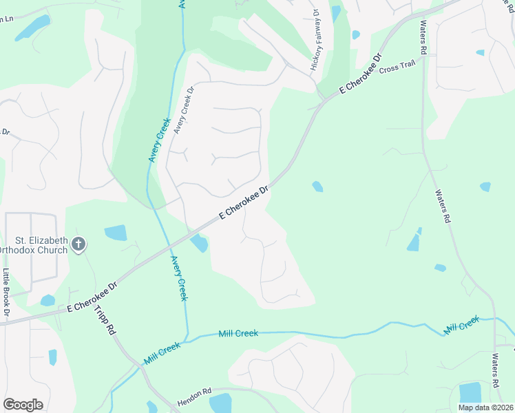 map of restaurants, bars, coffee shops, grocery stores, and more near 2336 East Cherokee Drive in Woodstock