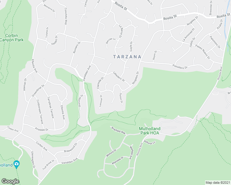 map of restaurants, bars, coffee shops, grocery stores, and more near 4050 Clarinda Drive in Los Angeles