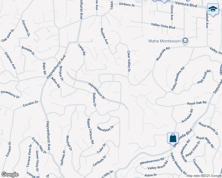 map of restaurants, bars, coffee shops, grocery stores, and more near 4050 Contera Road in Los Angeles