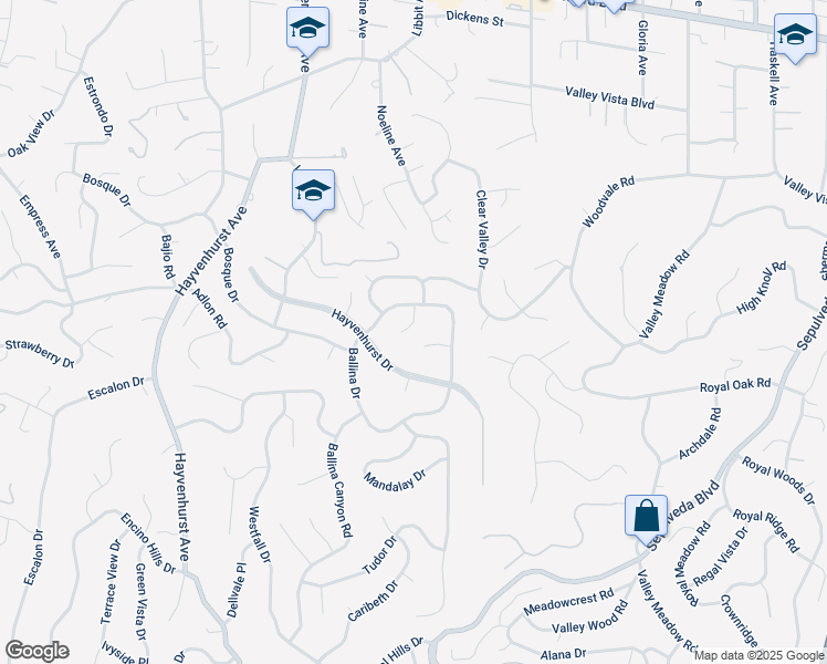 map of restaurants, bars, coffee shops, grocery stores, and more near 4050 Contera Road in Los Angeles
