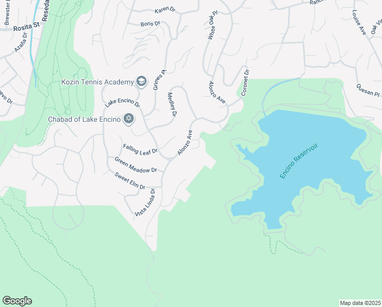 map of restaurants, bars, coffee shops, grocery stores, and more near 17862 Vía Vallarta in Los Angeles