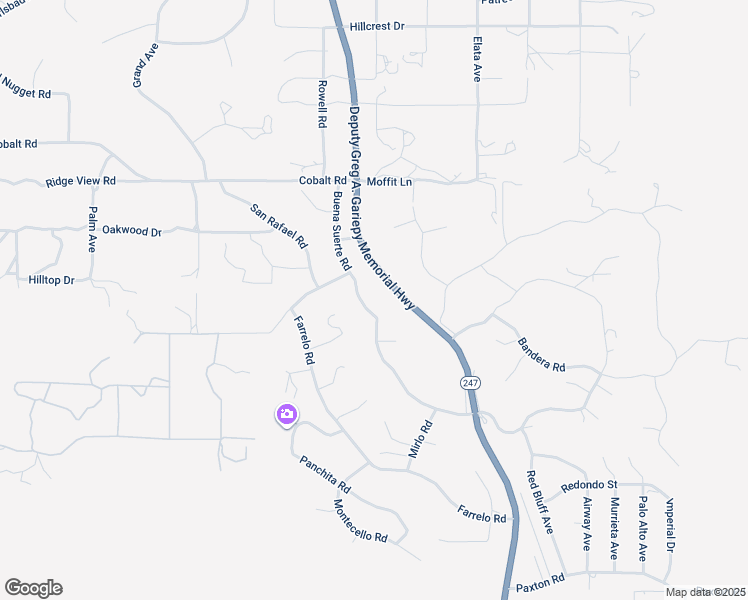 map of restaurants, bars, coffee shops, grocery stores, and more near 5935 Buena Suerte Road in Yucca Valley